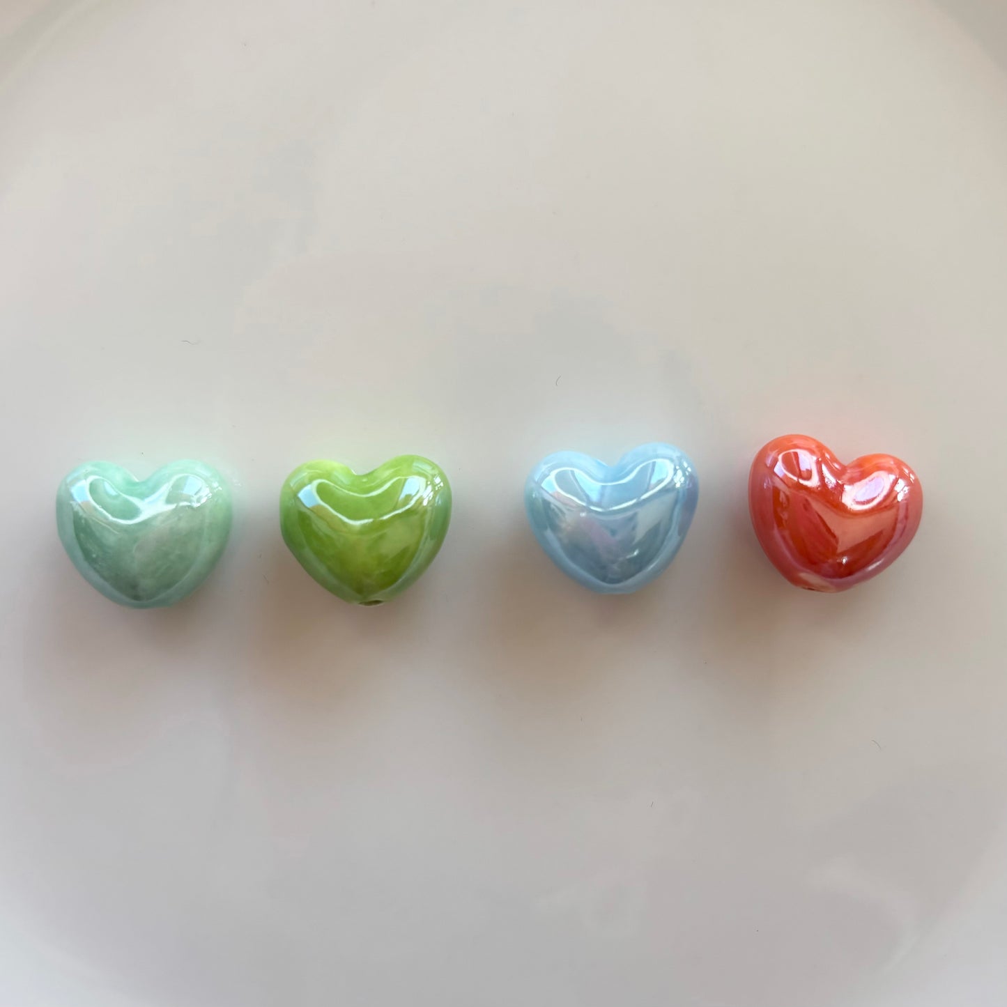Corazónes de ceramica