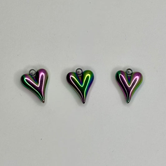 Dije de corazón multicolor