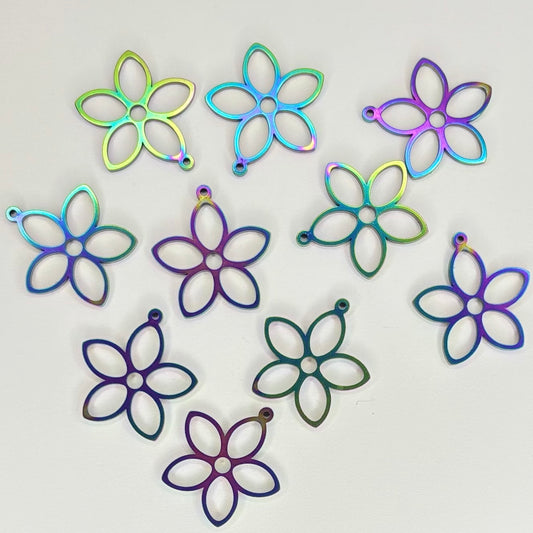 Dije de flor multicolor